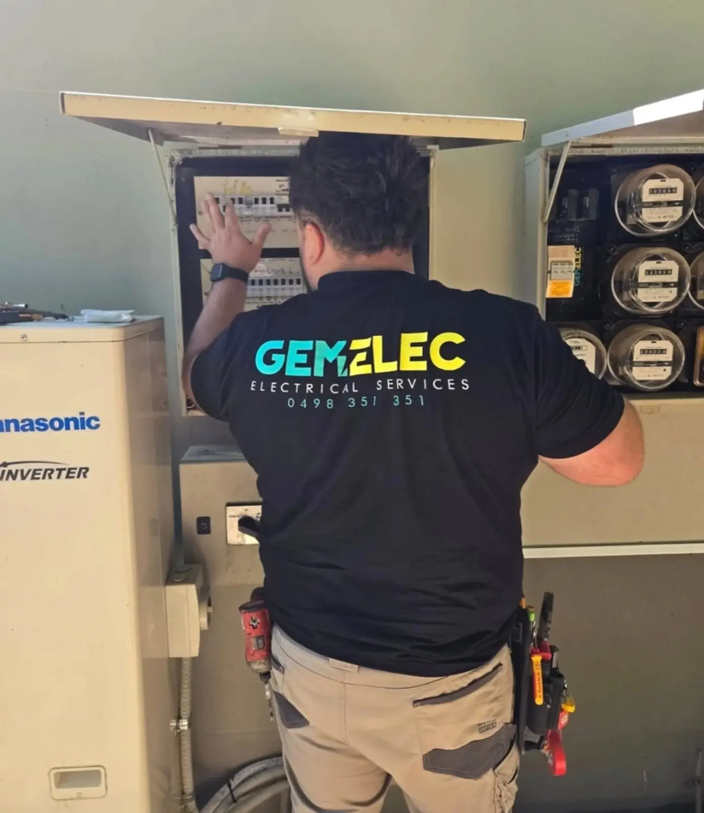 Gemelec electrician responding to an after-hours fault call
